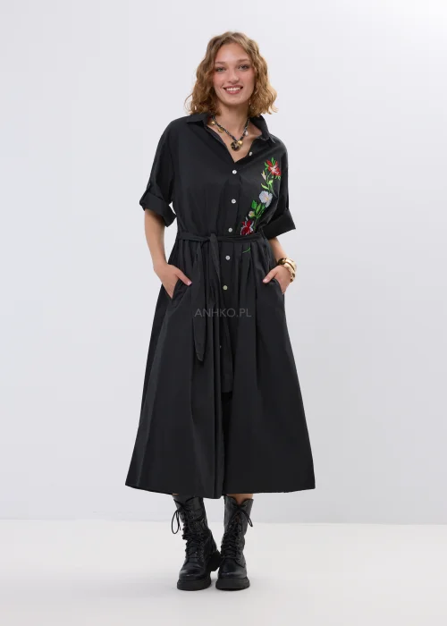 Sukienka Koszulowa Noir Bloom Czarna