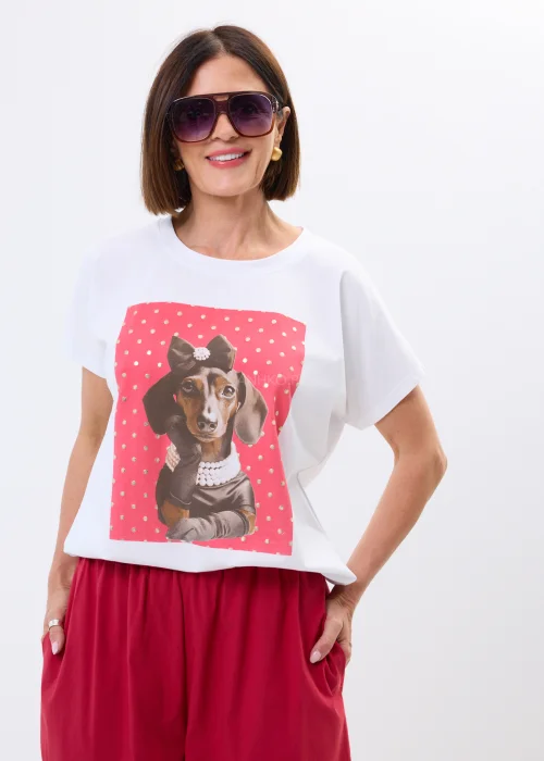Bluzka Chic Pup Pink Biała