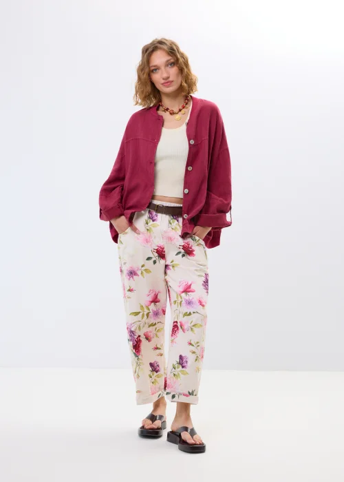 Spodnie Jeansowe Floral Ease Beżowe 