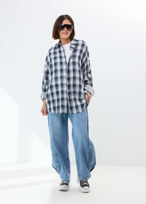 Koszula Layered Rebel Granatowo-Biała 