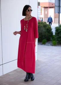 Sukienka Blan Long Malinowa