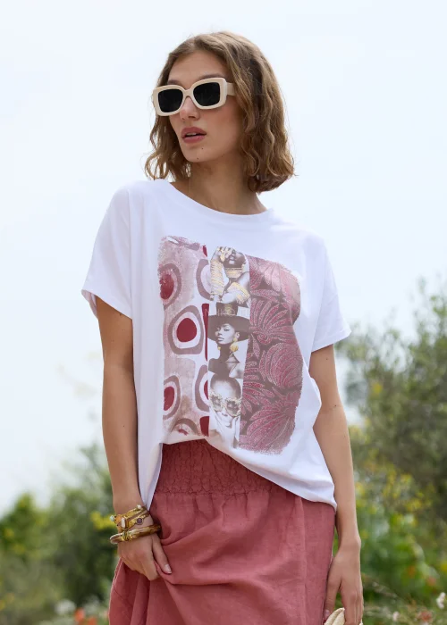 Bluzka Mirage Fashion Red Biała 
