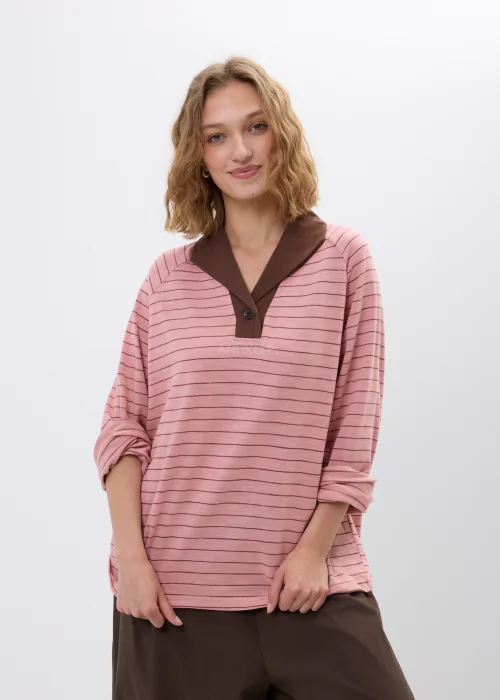 Bluzka Polo Rosalie Lines Różowa  