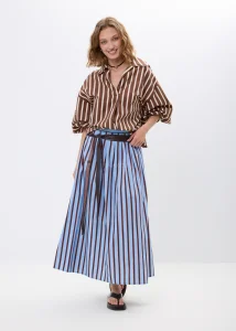 Spódnica Monmon Stripe Niebiesko-Brązowa 