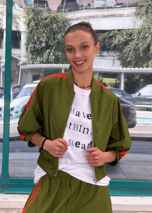 Bluza Dresowa Ullino Strip Khaki
