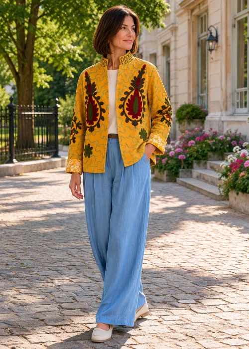 Welurowy Żakiet Boho Reversible Bloom NR.81