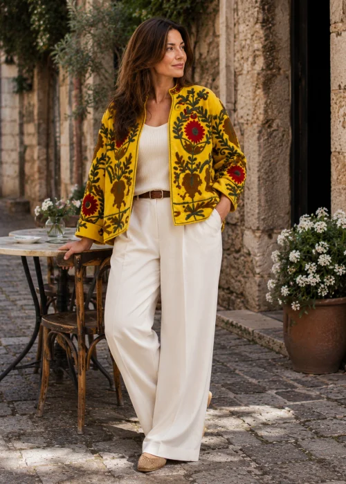 Welurowy Żakiet Boho Reversible Bloom NR.80