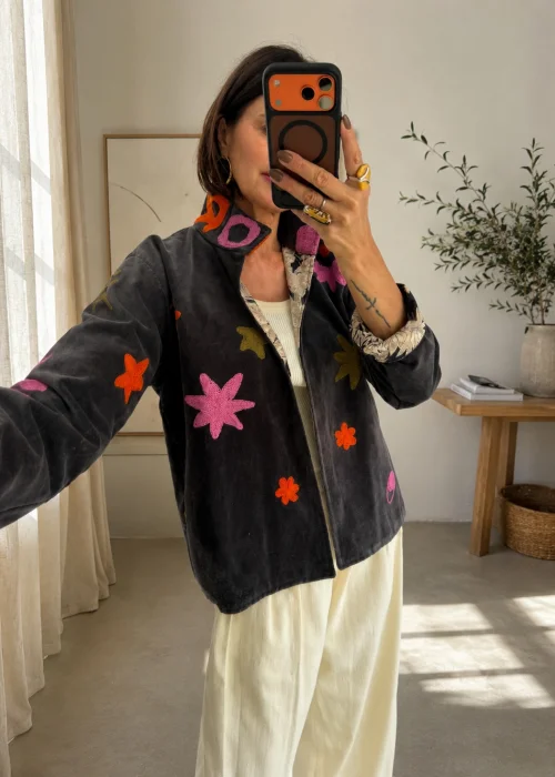 Welurowy Żakiet Boho Reversible Bloom NR.25