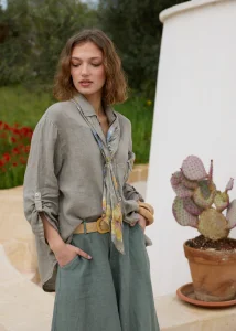 Koszula Lniana Selona Taupe 