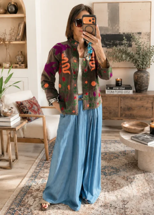 Welurowy Żakiet Boho Reversible Bloom NR.120