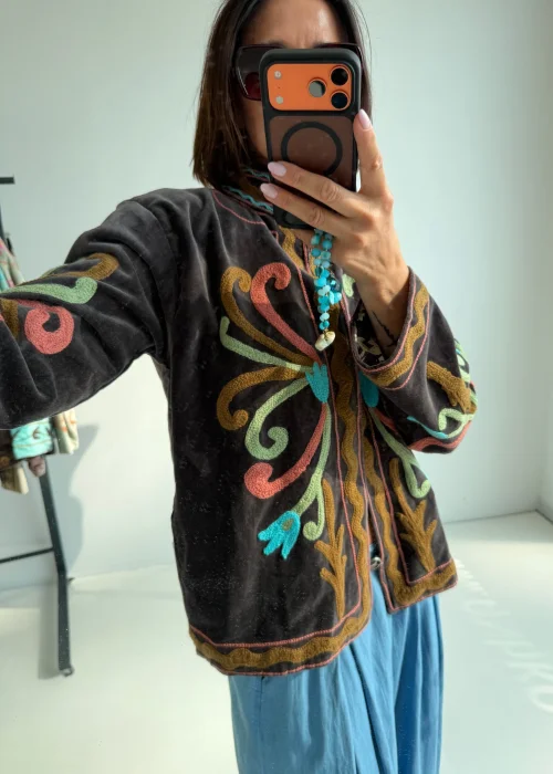 Welurowy Żakiet Boho Reversible Bloom NR.94