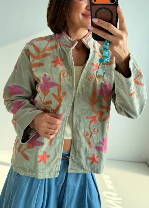 Welurowy Żakiet Boho Reversible Bloom NR.116