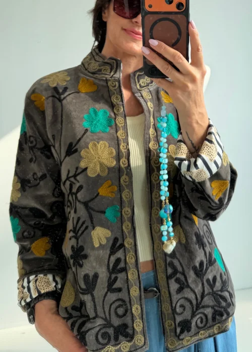 Welurowy Żakiet Boho Reversible Bloom NR. 106