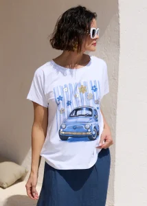 Bluzka Retro Blue Ride Biała 