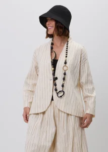 Marynarka Caprié Stripes Beżowo-Czarna 