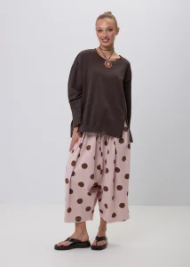 Spodnie Sage Dots Jasnoróżowe 