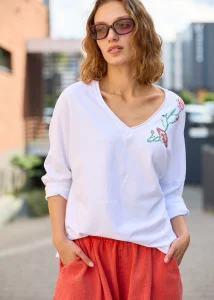 Bluzka Scarlet Bloom Biała 