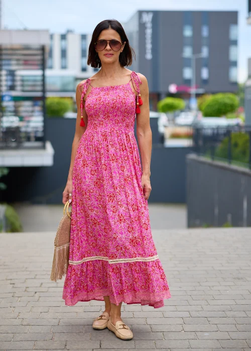 Sukienka Tassel Fuksjowa 