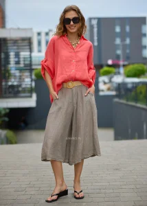 Spodenki Lniane Zenora Taupe 