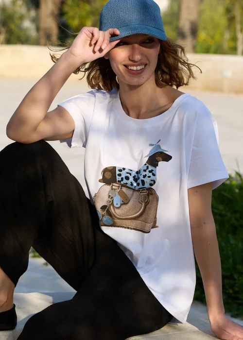 Bluzka Fashion Yamnik Blue Biała 