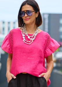Bluzka Lniana Fuch Lure Magenta 