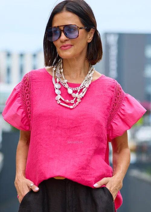 Bluzka Lniana Fuch Lure Magenta 