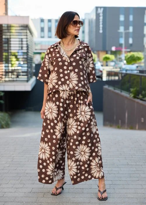 Spodnie Daisy Dots Brązowe 