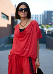 Bluzka Let Drape Czerwona 