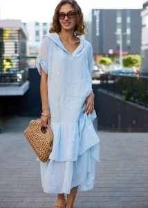 Sukienka Lniana Blush Haven Baby Blue 