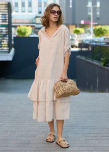 Sukienka Lniana Blush Haven Beżowa 