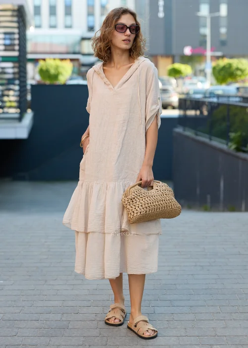 Sukienka Lniana Blush Haven Beżowa 