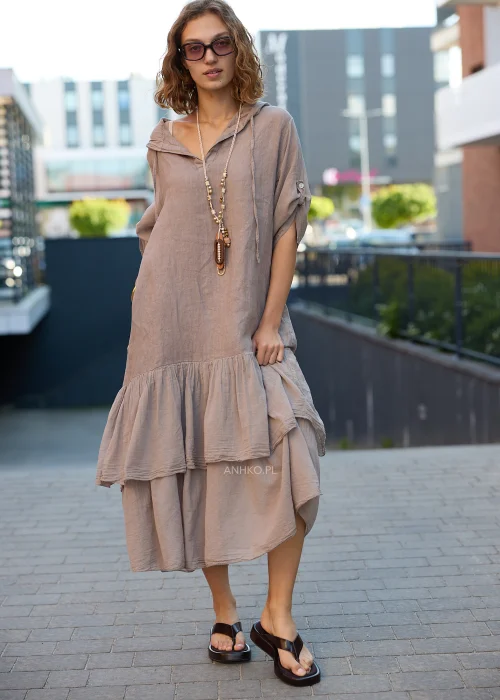 Sukienka Lniana Blush Haven Taupe 
