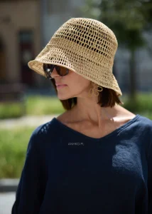 Kapelusz Typu Bucket Hop Raffina Beżowy